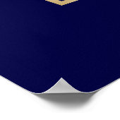 Zilveren Abstracte kerstboom op blauw Poster (Hoek)