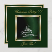 Zilveren Abstracte kerstboom op groen Kaart (Voorkant / Achterkant)