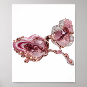 Zilveren ABSTRACTE KUNST Abstract Design v2 Poster
