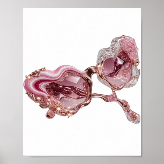 Zilveren ABSTRACTE KUNST Abstract Design v2 Poster (Voorkant)