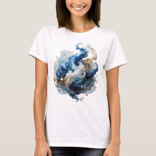 Zilveren ABSTRACTE KUNST Artistiek Motief met een T-shirt