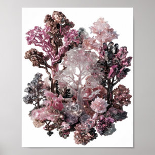 Zilveren ABSTRACTE KUNST Artistiek Motief Poster