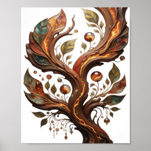 Zilveren ABSTRACTE KUNST Artistiek Motief Statemen Poster