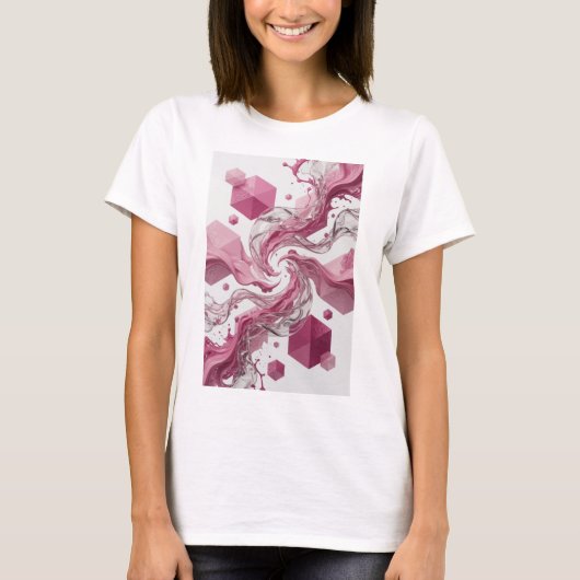 Zilveren ABSTRACTE KUNST Custom T-shirt (Voorkant)