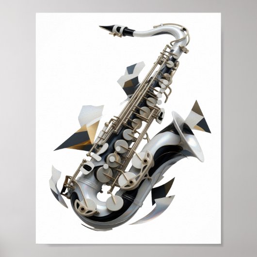 Zilveren ABSTRACTE KUNST Design Poster (Voorkant)
