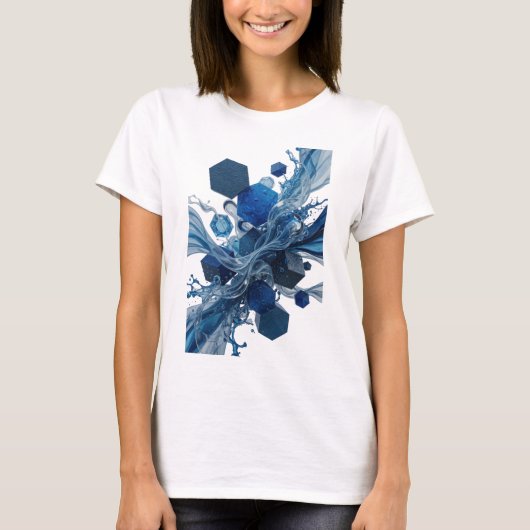 Zilveren ABSTRACTE KUNST Design T-shirt (Voorkant)