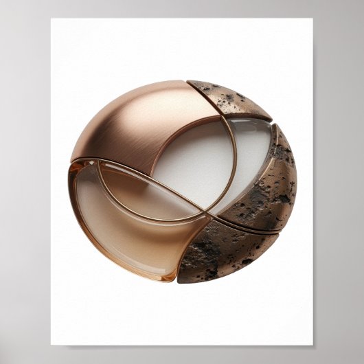 Zilveren ABSTRACTE KUNST Grafisch ontwerp v2 Poster (Voorkant)