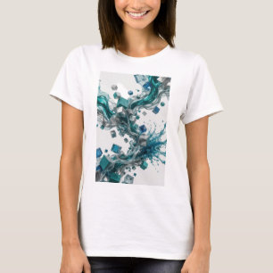 Zilveren ABSTRACTE KUNST Grafische T-shirt