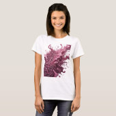 Zilveren ABSTRACTE KUNST Kunstprint Statement T-shirt (Voorkant volledig)