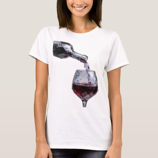 Zilveren ABSTRACTE KUNST Kunstprint Statement T-shirt (Voorkant)