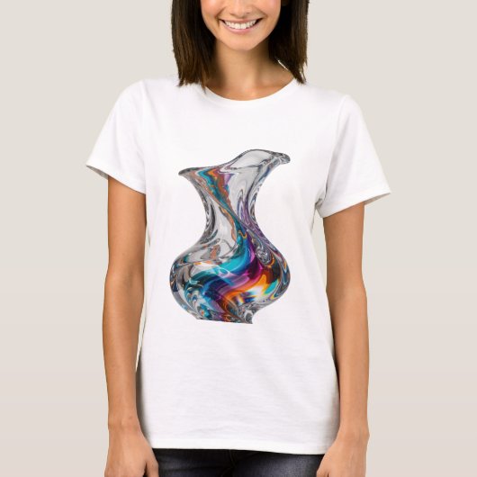 Zilveren ABSTRACTE KUNST Kunstprint T-shirt (Voorkant)