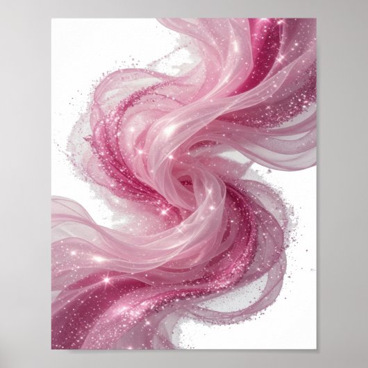 Zilveren ABSTRACTE KUNST Kunstprint v3 Poster (Voorkant)