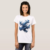Zilveren ABSTRACTE KUNST Maatwerk T-shirt v2 (Voorkant volledig)
