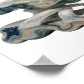 Zilveren ABSTRACTE KUNST Modeprint Poster (Hoek)