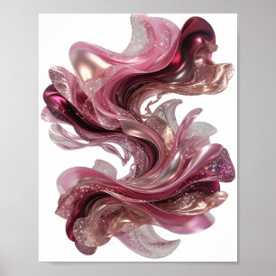 Zilveren ABSTRACTE KUNST Modeprint Poster