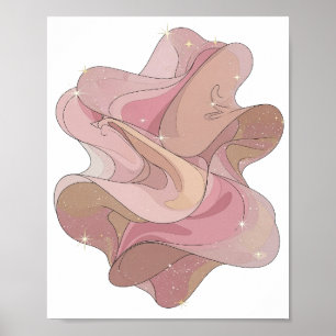 Zilveren ABSTRACTE KUNST Modeprint Poster