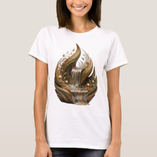 Zilveren ABSTRACTE KUNST Modeprint T-shirt
