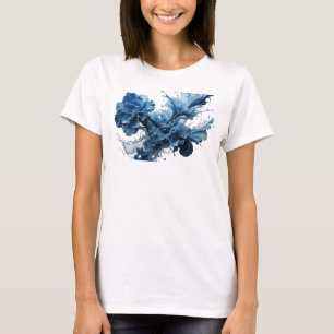 Zilveren ABSTRACTE KUNST Modeprint T-shirt