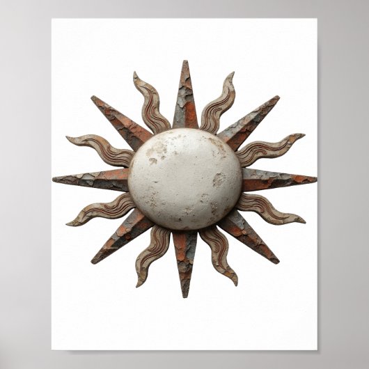 Zilveren ABSTRACTE KUNST Statement Design met een Poster (Voorkant)
