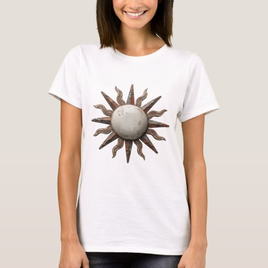 Zilveren ABSTRACTE KUNST Statement Design met een T-shirt (Voorkant)
