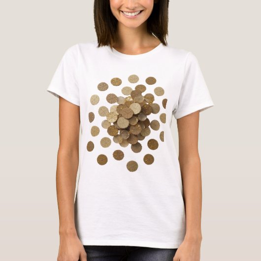 Zilveren ABSTRACTE KUNST Statement Design T-shirt (Voorkant)