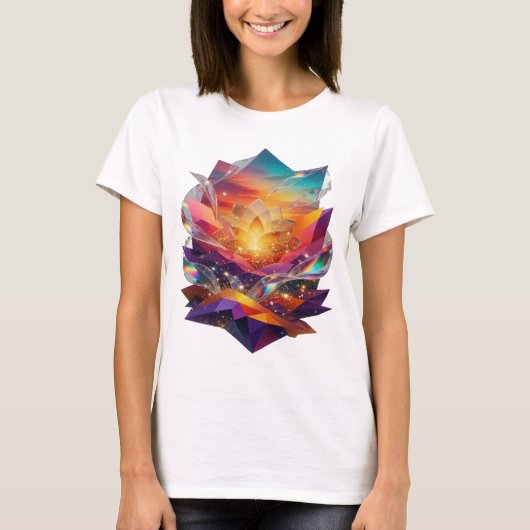 Zilveren ABSTRACTE KUNST Statement T-shirt v2 (Voorkant)