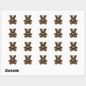 Zilveren abstracte kunst stickerontwerp vierkante sticker (Vel)