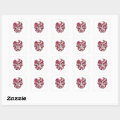 Zilveren Abstracte Kunst Vierkante Sticker (Vel)
