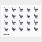 Zilveren Abstracte Kunst Vinyl Stijl Vierkante Sticker (Vel)