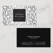 Zilveren Abstracte Lettervormen II Auteurs, Schrij Visitekaartje (Voorkant / Achterkant)