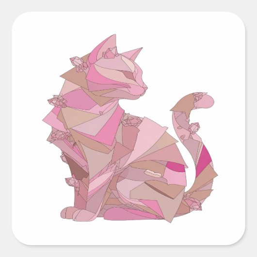 Zilveren Abstracte Vinyl Stijl Vierkante Sticker (Voorkant)
