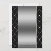 Zilveren achtergrond en hart bruiloft kaart (Achterkant)