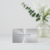 Zilveren achtergrond met gouden rand visitekaartje (Staand voorkant)