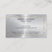 Zilveren achtergrond met gouden rand visitekaartje (Achterkant)