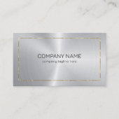 Zilveren achtergrond met gouden rand visitekaartje (Voorkant)