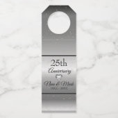 Zilveren achtergrond met vonken flessenhanger (Voorkant)