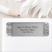 Zilveren achtergrond retour adreslabels etiket (Insitu)