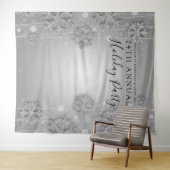 Zilveren achtergrond voor bedrijfsfeest in de wint wandkleed (In Situ (horizontaal))