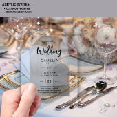 Zilveren Acrylaat Huwelijksuitnodigingen Zwarte Te Acryl Uitnodigingen