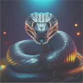 Zilveren Adder Slang Tong Uitsteken Sticker (Voorkant)