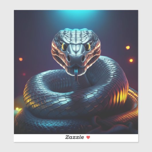 Zilveren Adder Slang Tong Uitsteken Sticker (Vel)