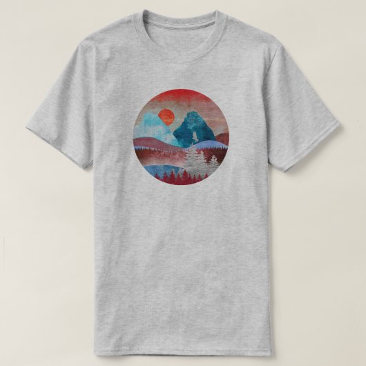 Zilveren Adelaarslandschap T-shirt (Design voorkant)