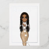 Zilveren Afro-Amerikaanse Kerst Verjaardag Folie I Folie Uitnodiging (Voorkant)