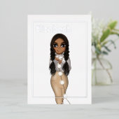 Zilveren Afro-Amerikaanse Kerst Verjaardag Folie I Folie Uitnodiging (Staand Voorkant)