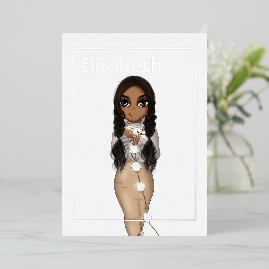 Zilveren Afro-Amerikaanse Kerst Verjaardag Folie I Folie Uitnodiging (Staand Voorkant)