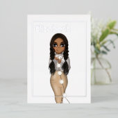 Zilveren Afro-Amerikaanse Kerst Verjaardag Folie I Uitnodiging (Staand Voorkant)