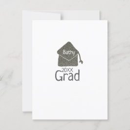 Zilveren afstudeerhoed glitter voeg naam toe afstu briefkaart