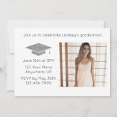 Zilveren Afstuderen Aankondiging & partijuitnodigi (Achterkant)