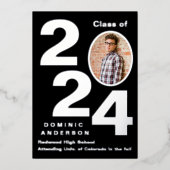 Zilveren Afstuderen Aankondiging & partijuitnodigi (Voorkant)