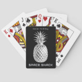 Zilveren ananas ruimte snack fruit gepersonaliseer pokerkaarten (Achterkant)